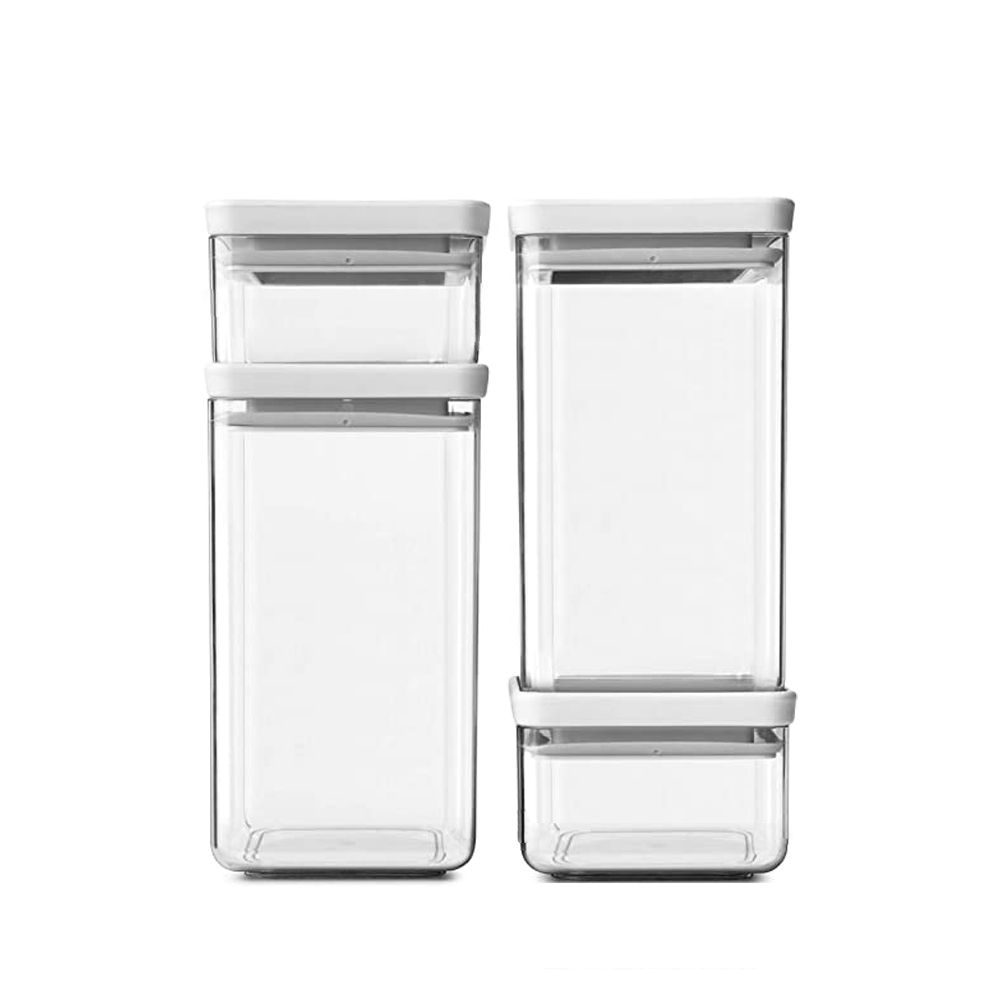 Set de 4 Contenedores Cuadrados Apilables