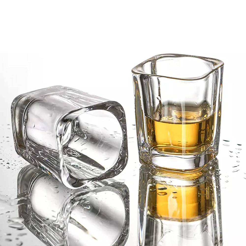 Juego de 6 Mini Copitas de Shot Cuadrado de Vidrio - Imagen 2