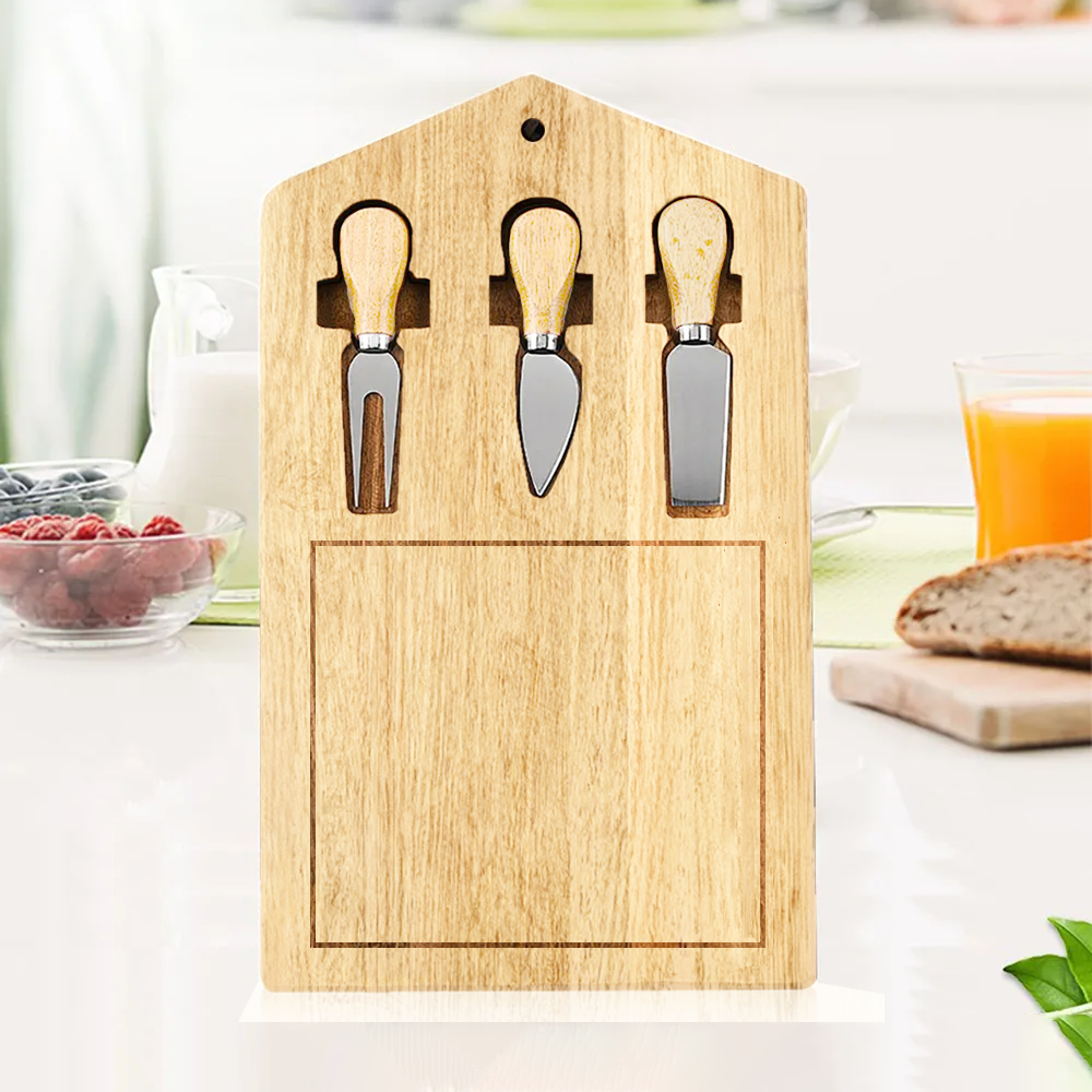 Tabla para Quesos de Madera con Utensilios - Imagen 2