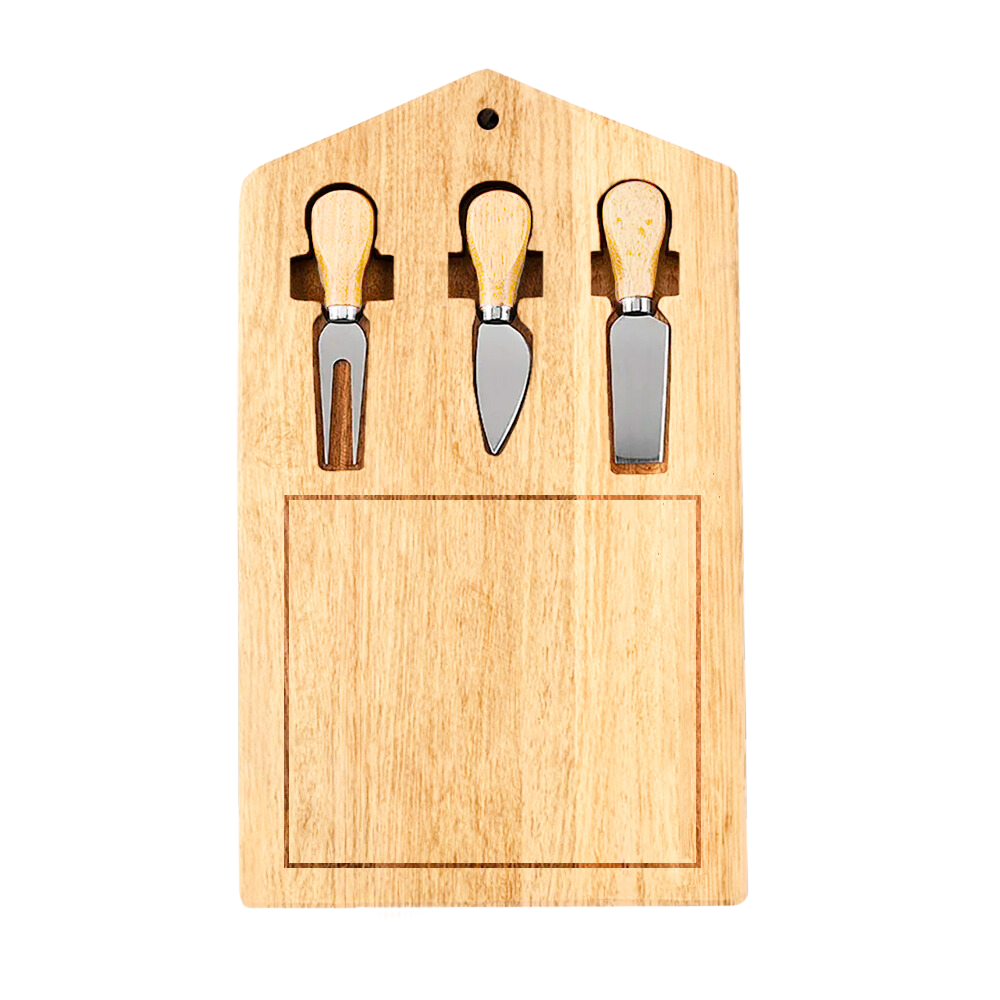 Tabla para Quesos de Madera con Utensilios
