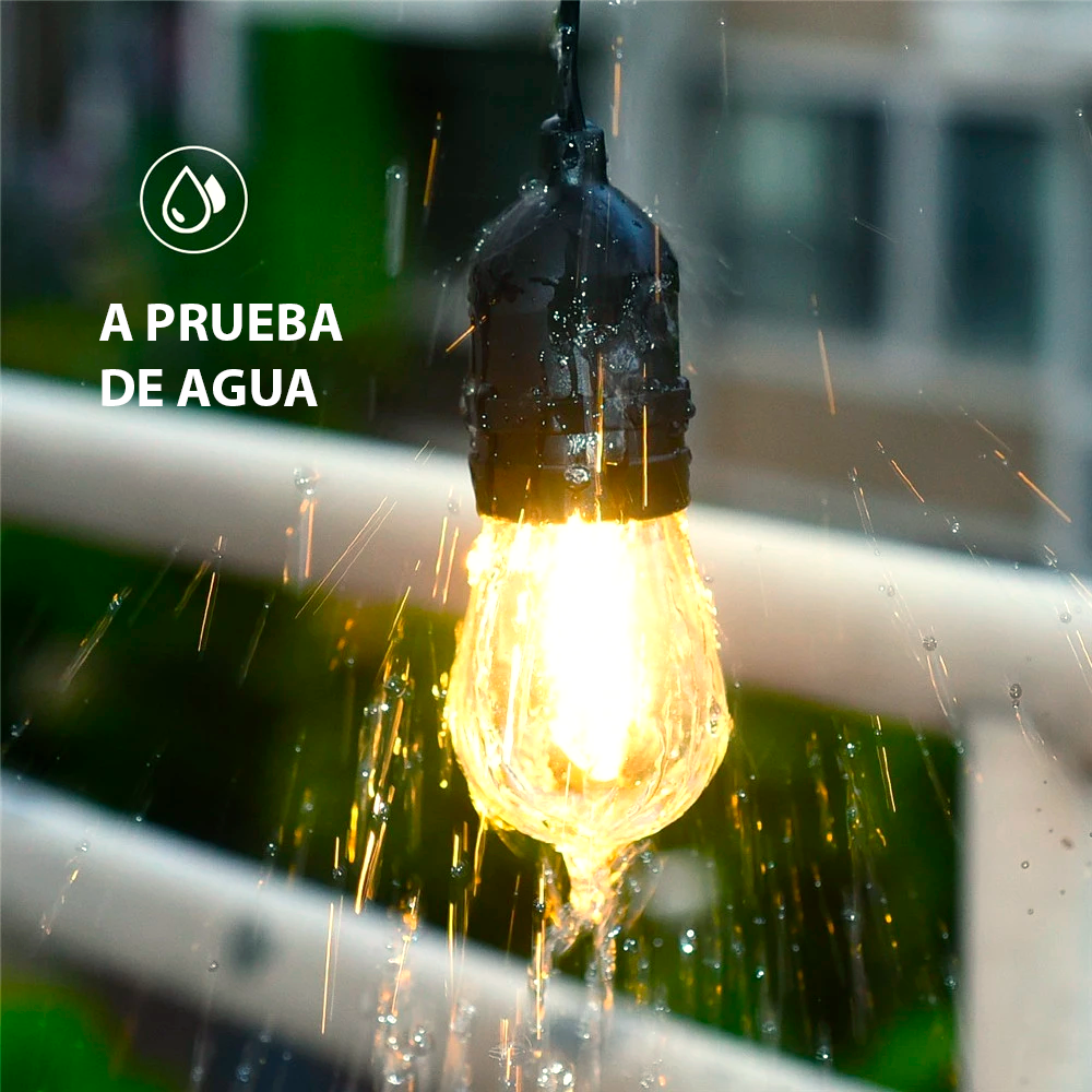 Guirnalda cadena de Luces de exterior decorativa para jardín 10mt - Imagen 4