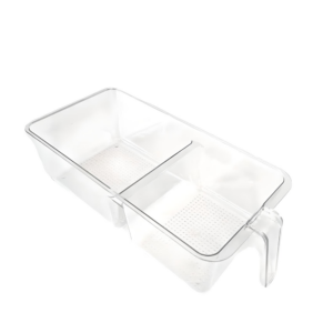 Organizador de Refrigerador Multiusos con Asa y Tapa 2 Divisiones