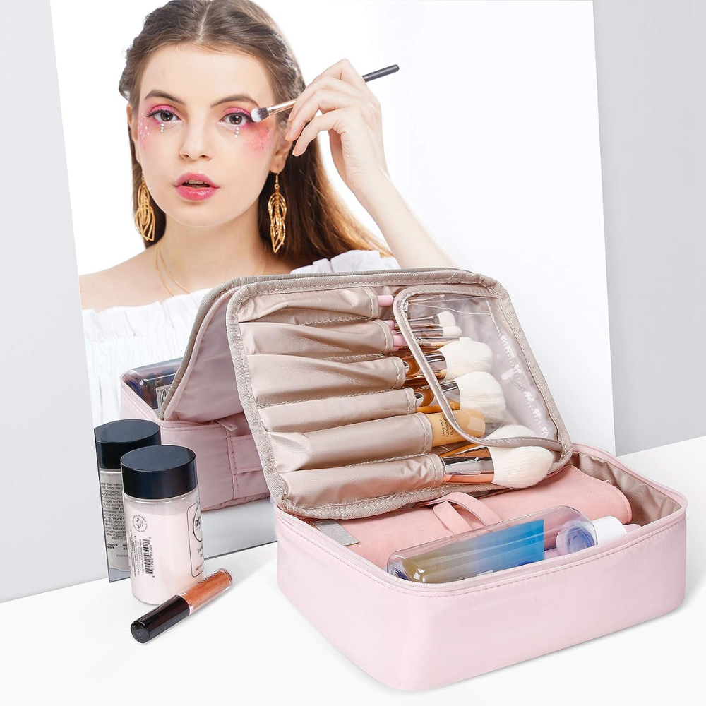 Estuche Neceser Porta Cosméticos 2 Piezas con Asa