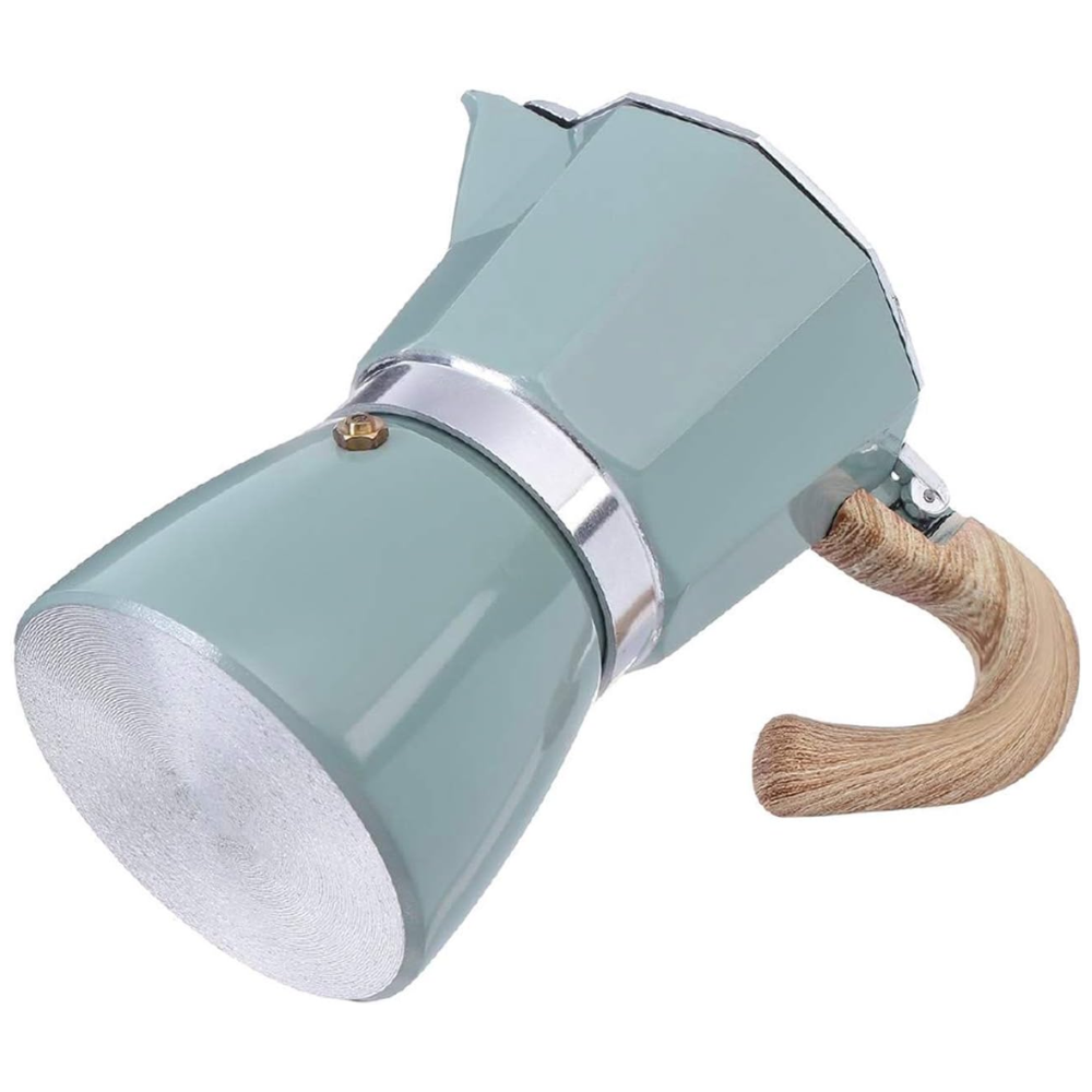 Cafetera Italiana Mango de Madera y Aluminio 300ml