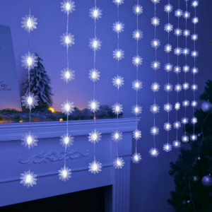 Luces Led Copo de Nieve Guirnalda de Decoración Navidad