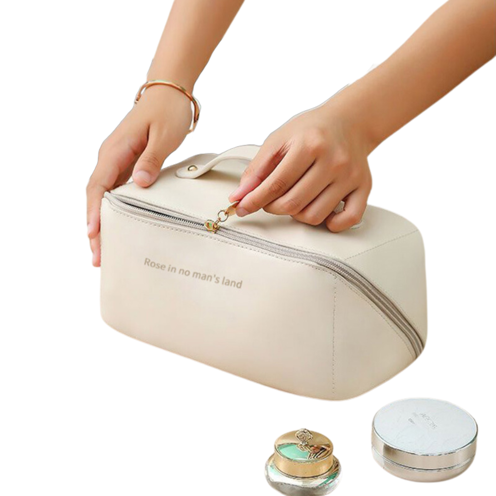 Neceser Porta Cosméticos de Cuero PU Portátil con Asa