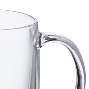 Juego de 2 Tazas de Vidrio Rectas con Mango Transparente