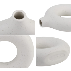 Juego de 2 Floreros de Cerámica Blanca para Decoración