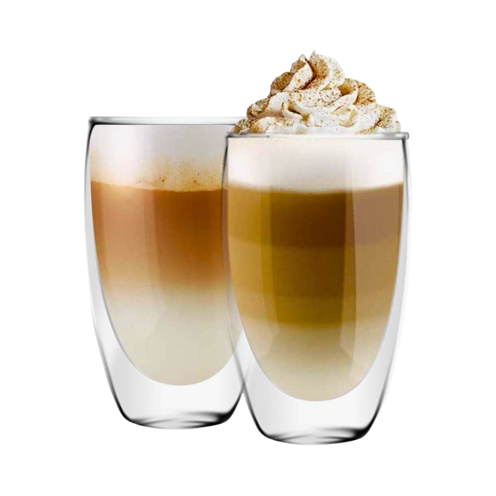 Set de 2 Vasos Doble Pared de Vidrio 400 ml