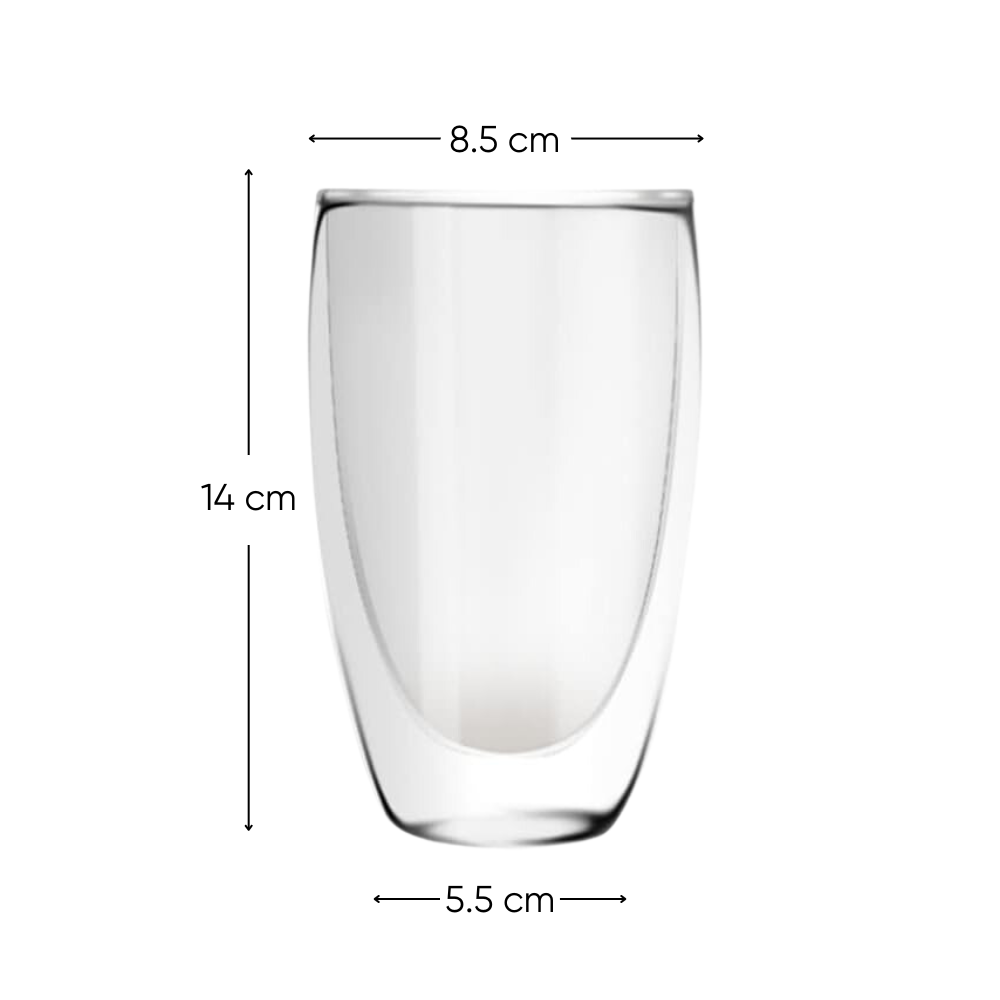 Set de 2 Vasos Doble Pared de Vidrio 400 ml