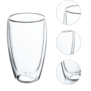 Set de 2 Vasos Doble Pared de Vidrio 400 ml
