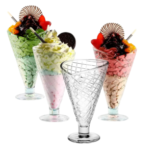 Juego de 4 Copas para Postre Cono de Helado