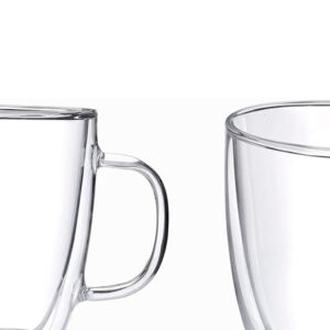 Set de 2 Tazas Doble Pared de Vidrio 290 ml
