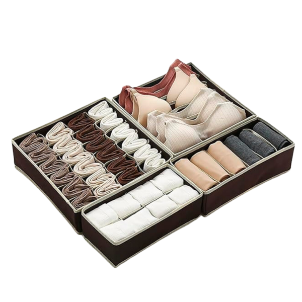 Set de 4 Organizadores de Ropa Interior Plegables para Cajón