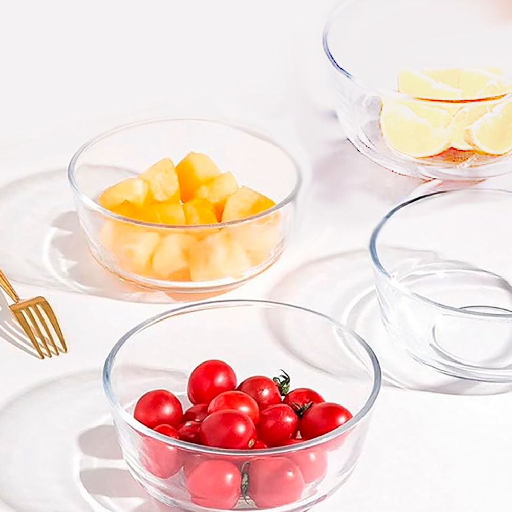Set de 4 Tazones Bowls Ensaladera de Vidrio 1200 ml