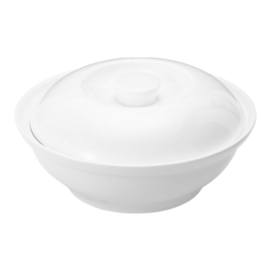 Cacerola Sopera con Tapa de Cerámica Blanca
