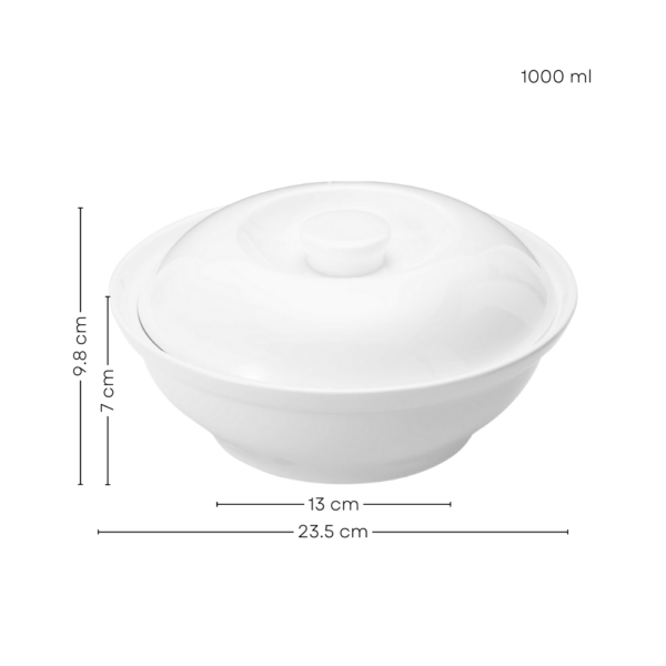 Cacerola Sopera con Tapa de Cerámica Blanca - Imagen 8