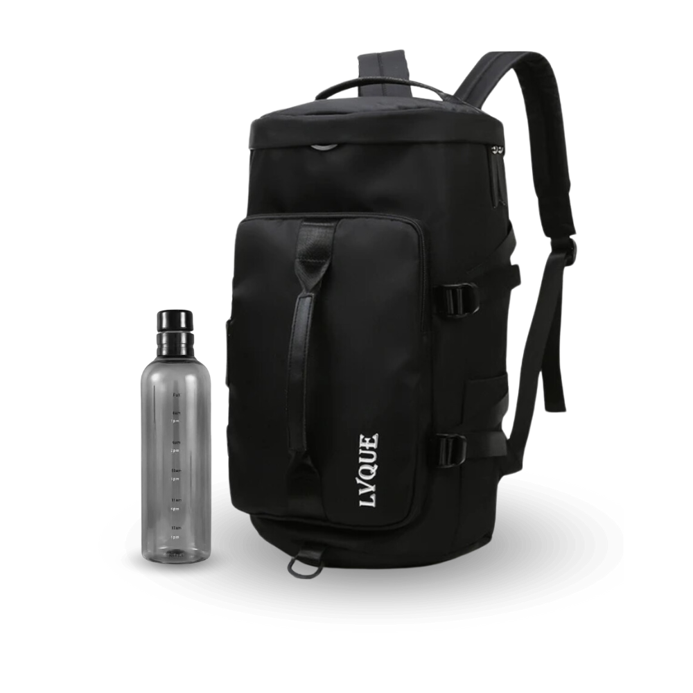 Kit Deportivo Mochila y Botella Plástico transparente 500ml Negro