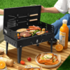 Kit Grill Parrilla a Carbón Portátil más Utensilios y Molde para Hamburguesa - Imagen 3