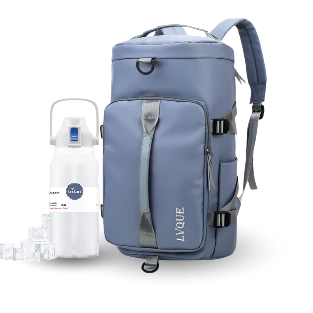 Kit Deportivo Mochila y Botella Tomatodo Sports 2000 Azul