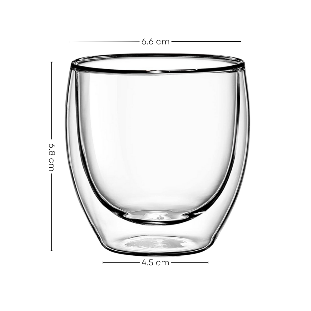 Pack de 4 Vasos Expreso Doble Pared de Vidrio 100 ml - Imagen 6