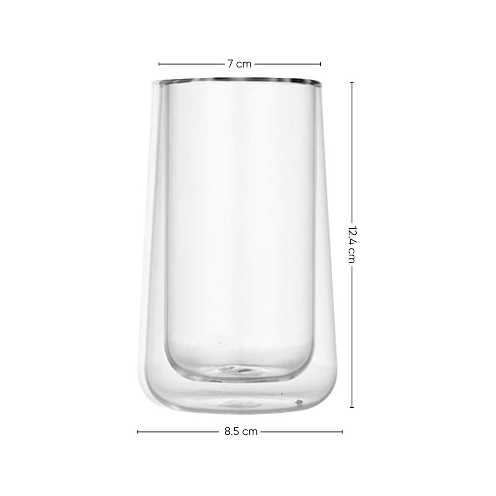 Pack de 2 vasos alto doble pared de vidrio 350 ml - Imagen 7