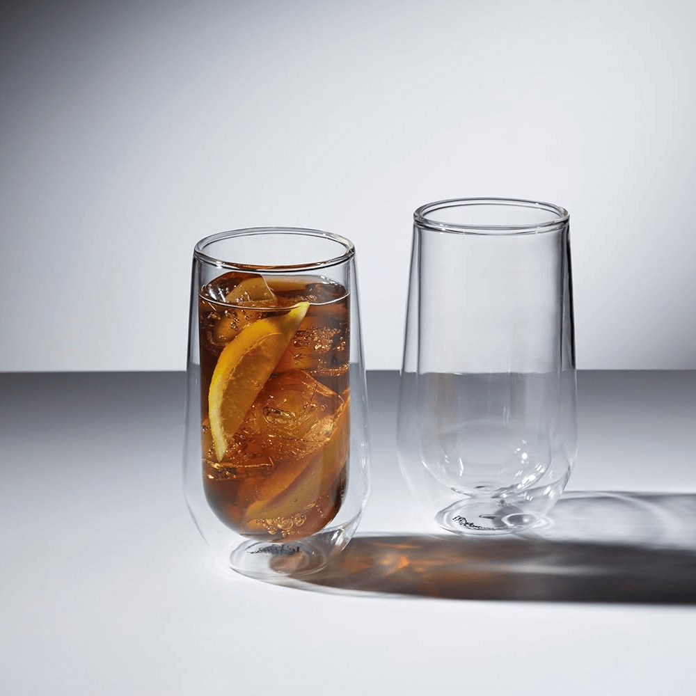 Pack de 2 vasos alto doble pared de vidrio 350 ml - Imagen 2