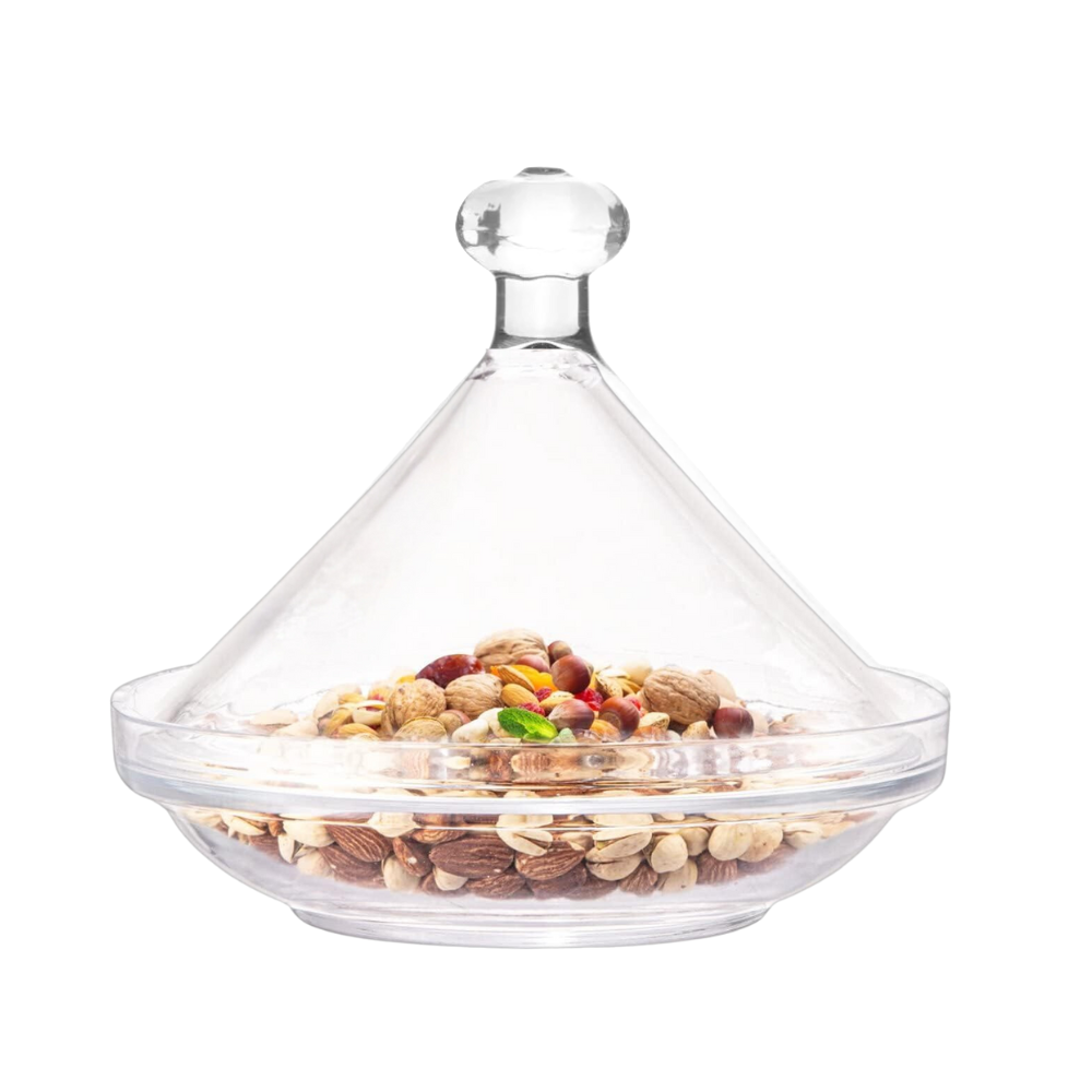 Plato de Vidrio para Dulces con Tapa Forma de Gota - Imagen 3
