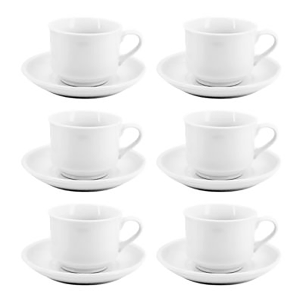 Set de 6 tazas más plato de cerámica para té