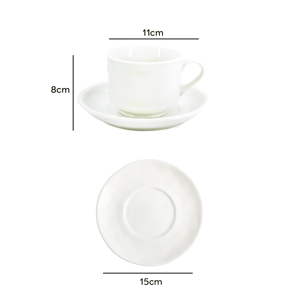 Set de 6 tazas más plato de cerámica para té - Imagen 2