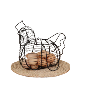 Canasto Gallina Porta Huevos de Metal
