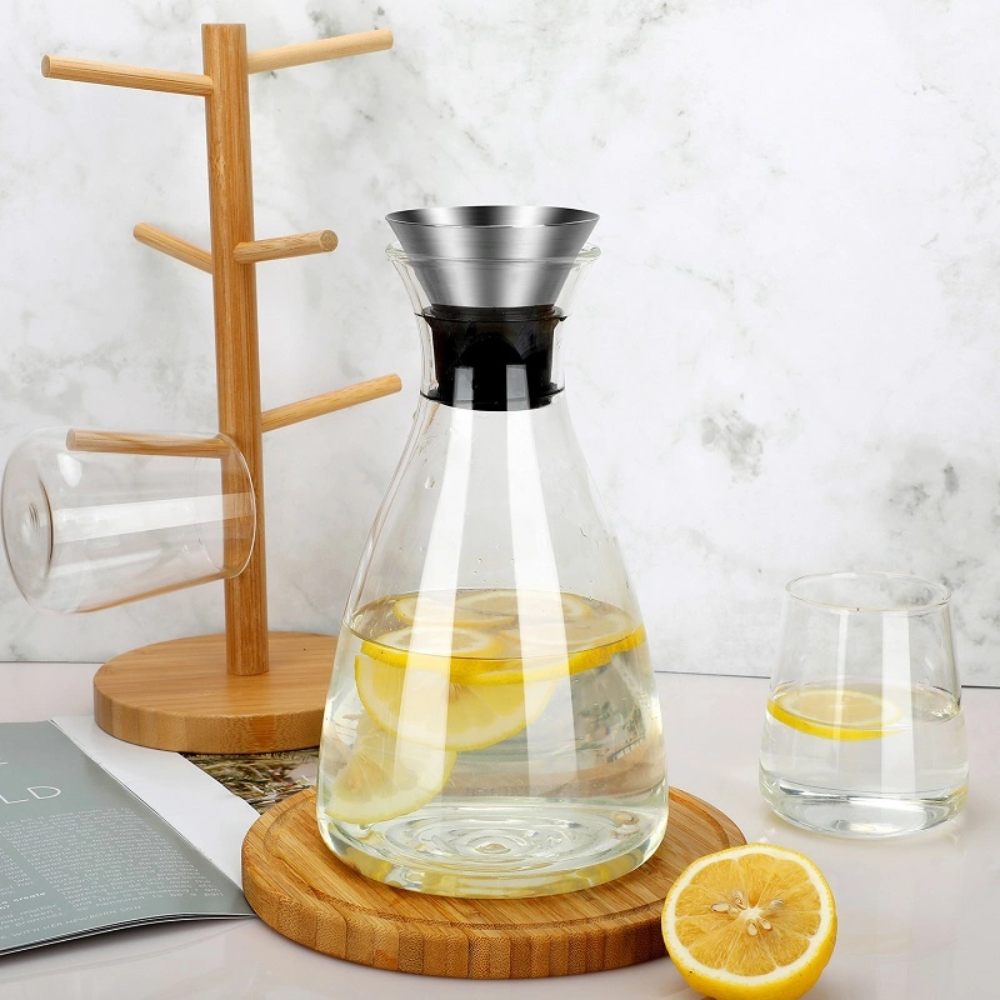 Jarra de Vidrio Base Ancha Recta con Tapa Acero Hermética 1500ml - Imagen 2