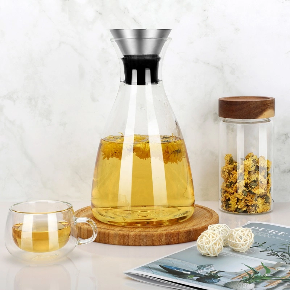 Jarra de Vidrio Base Ancha Recta con Tapa Acero Hermética 1500ml - Imagen 7