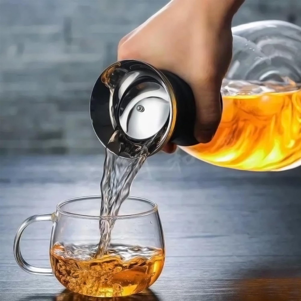 Jarra de Vidrio Base Ancha Recta con Tapa Acero Hermética 1500ml - Imagen 5