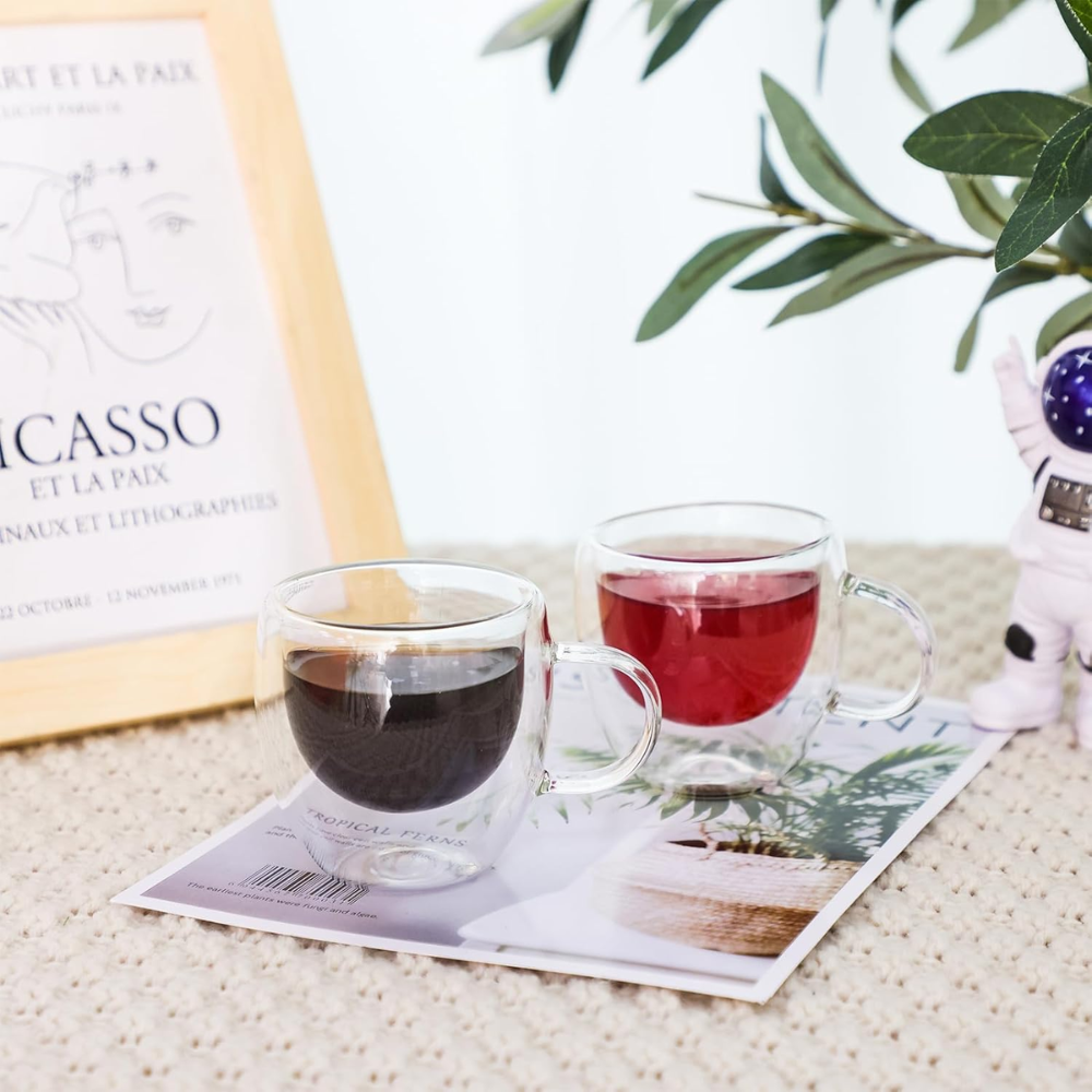 Pack de 2 Tazas Expreso Doble Pared de Vidrio 100 ml - Imagen 2