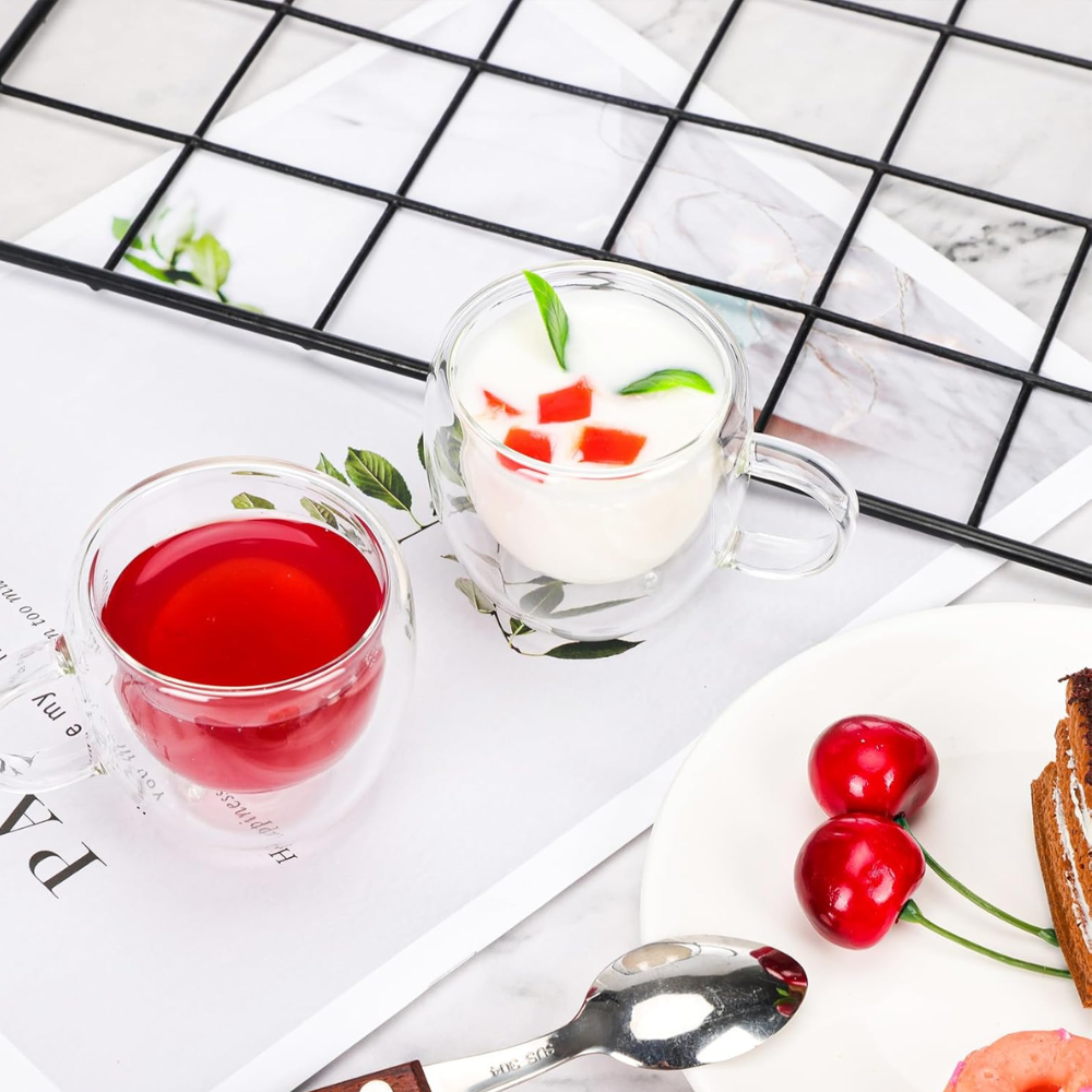 Pack de 2 Tazas Expreso Doble Pared de Vidrio 100 ml - Imagen 3