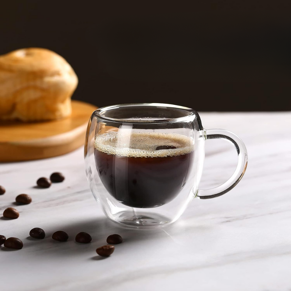 Pack de 2 Tazas Expreso Doble Pared de Vidrio 100 ml - Imagen 4