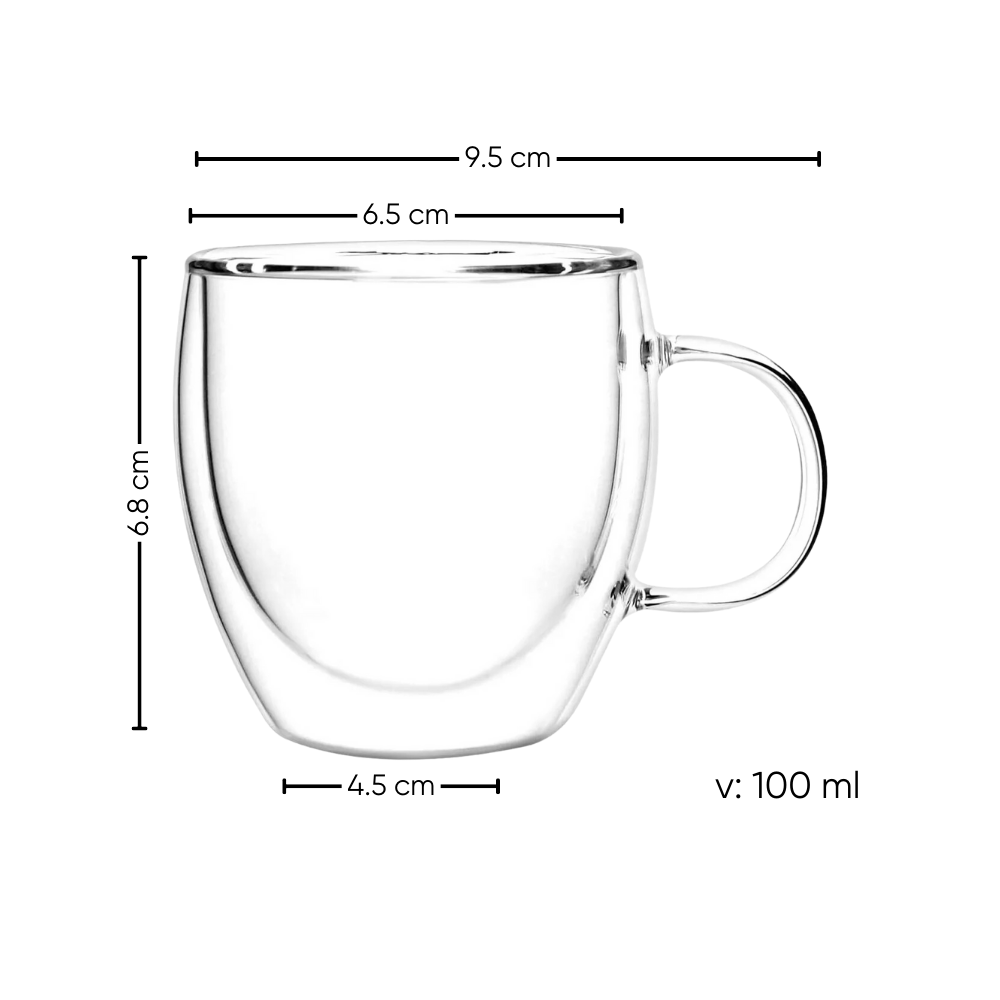 Pack de 2 Tazas Expreso Doble Pared de Vidrio 100 ml - Imagen 7