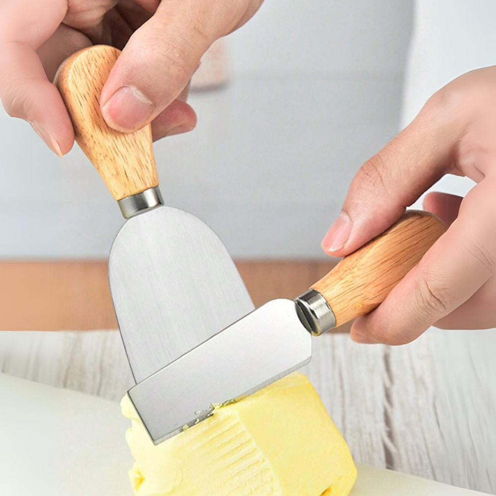 Set de 3 Mini Cuchillos para Queso con Mango de Madera - Imagen 7