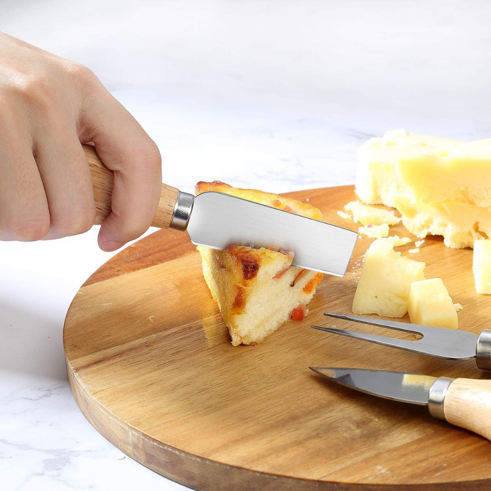 Set de 3 Mini Cuchillos para Queso con Mango de Madera - Imagen 4
