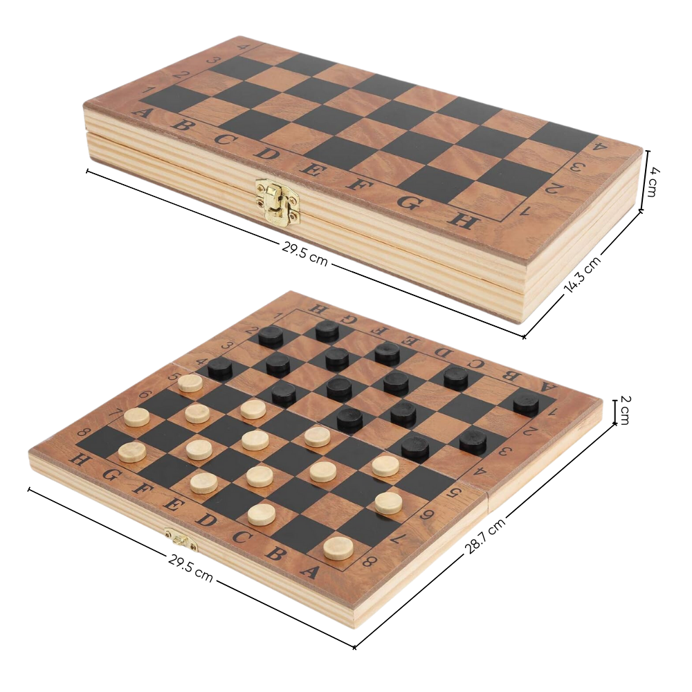 Juego de Ajedrez 3 en 1 Tablero Plegable - Imagen 11