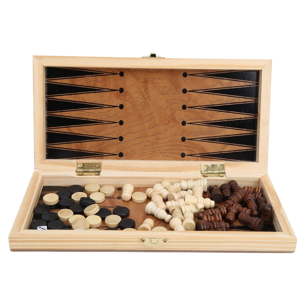 Juego de Ajedrez 3 en 1 Tablero Plegable - Imagen 3