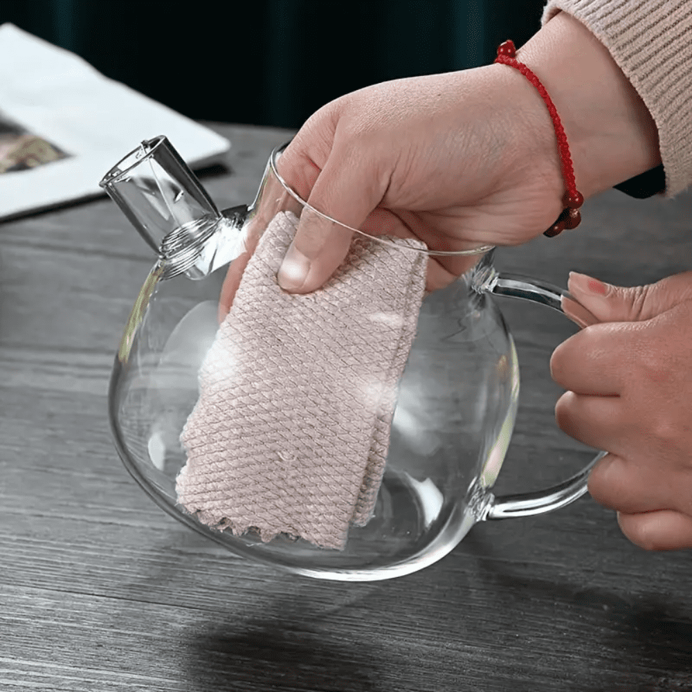 Tetera Recta de Vidrio con Tapa de Bambú 1000 ml - Imagen 12