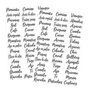 Pack de 2 Etiquetas Stickers para Frascos de Especias 42 Unidades