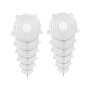 Pack de 12 Tapas de Silicona Reutilizables Elásticas para Alimentos