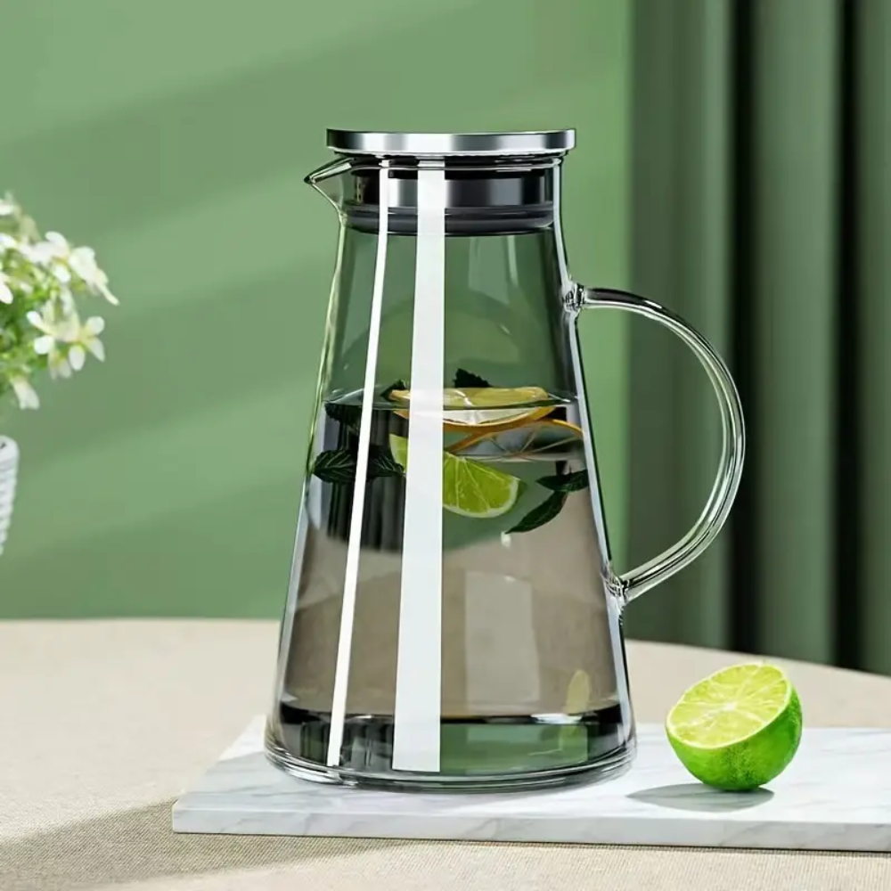 Set Jarra con 6 Vasos de Vidrio Color Gris - Imagen 8