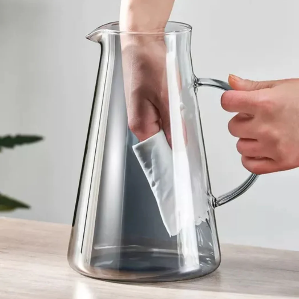 Set Jarra con 6 Vasos de Vidrio Color Gris - Imagen 7