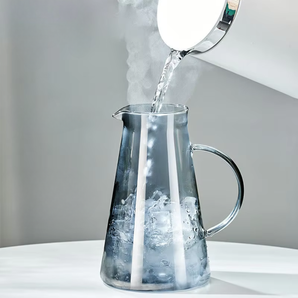 Set Jarra con 6 Vasos de Vidrio Color Gris - Imagen 9