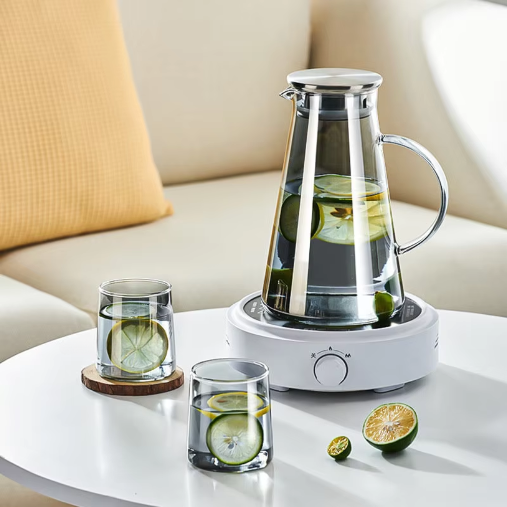 Set Jarra con 6 Vasos de Vidrio Color Gris - Imagen 10