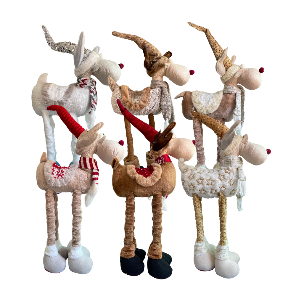Reno Navideño Patilargo Muñeco Decorativo 60 cm - Imagen 2